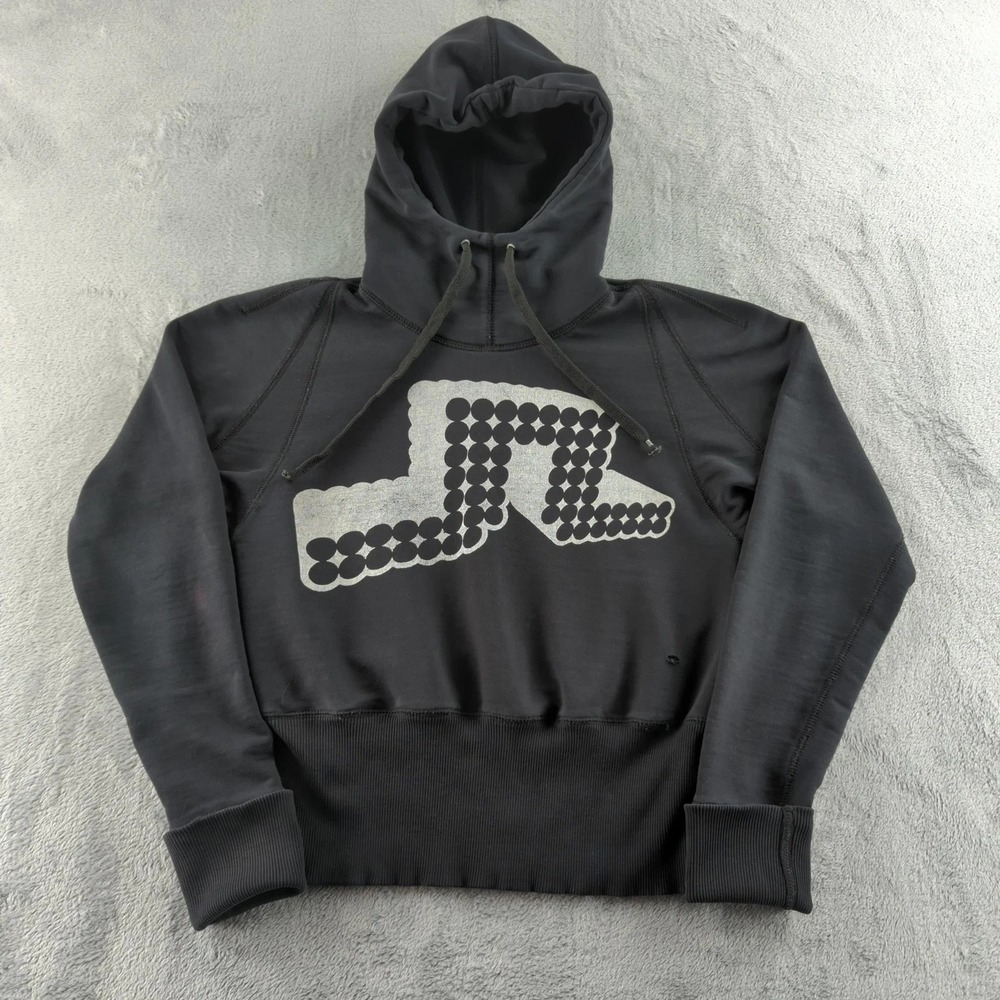 J.Lindeberg Hoodie Mens Small Black Pullover‎ Bridge Logo Dot Print Sweatshirt